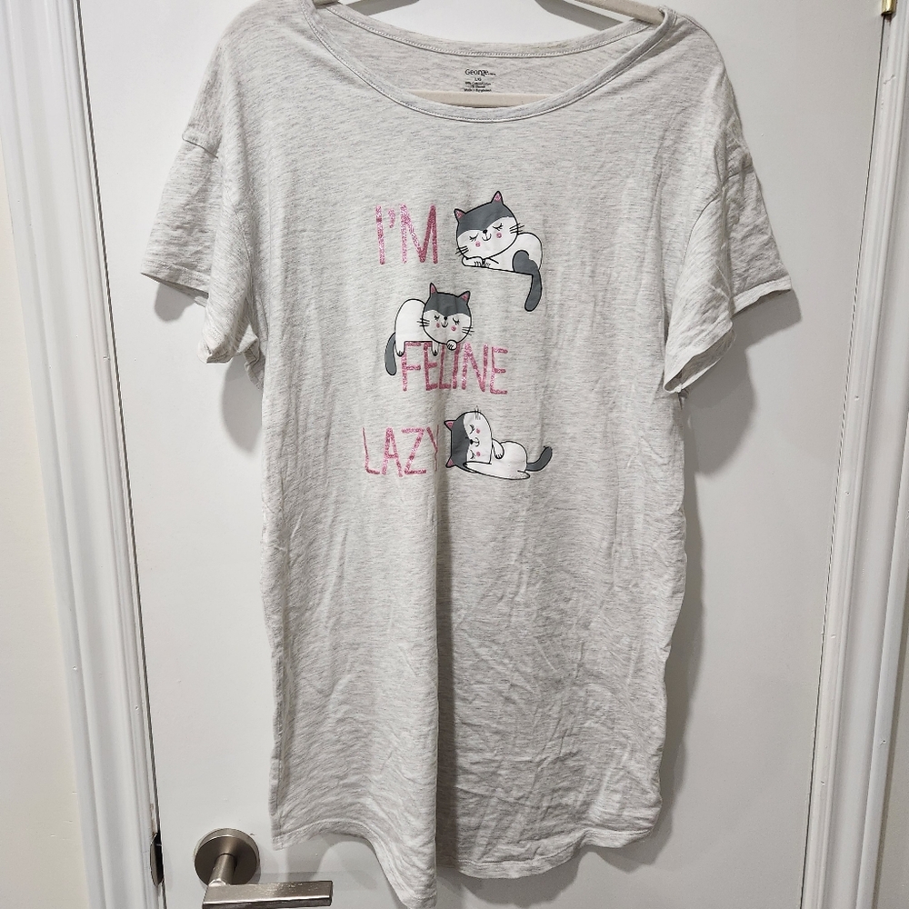 George I'm Feline Lazy Cat Night Gown
